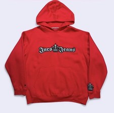 Vintage JNCO Jeans Crown Logo 3M Puff Hoodie XXL Red