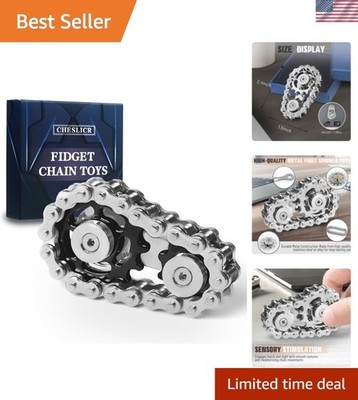 Fidget Spinner Toy for Adults Metal Figette Bike Chain for Adult Men Pain Sti...