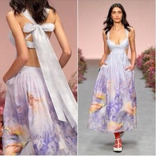 CANDESCENT BRALETTE GOWN IN PINK BIRD Size 0 Zimmerman Brand New with Tags