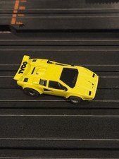 Vintage Tyco Florescent Yellow Lamborghini Countach HO Slot Car 440