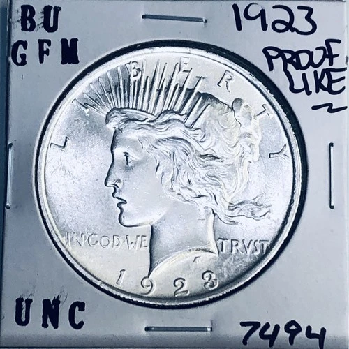 1923 P BU GEM PEACE SILVER DOLLAR UNC MS+++ U.S. MINT RARE COIN 7494