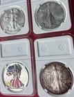 Lot of 4 Silver mixed years American Eagle 1 oz. Fine .999 US oz Coins