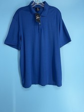 NWT Calvin Klein Men's Blue Polo Shirt Cotton Short Sleeve Size L