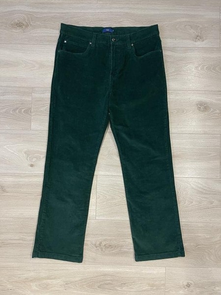 Men Cotton Traders Trousers Green Velvet 34 / L /