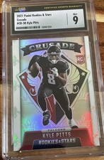 2021 Panini Rookies & Stars Kyle Pitts Rookie Crusade Silver Prizm CSG 9 Falcons
