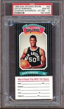 1988 Spurs Police Diamond Shamrock Basketball David Robinson w/tab PSA 10