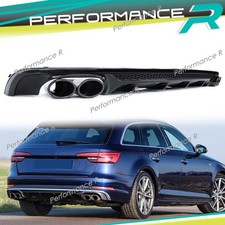 Heckdiffusor Diffusor + Auspuff Schwarz für Audi A4 S4 B9 Avant S Line 2015-2019