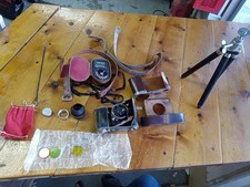 Vintage German DRGM Balda Baldina Folding 35mm Camera Case Many Accessories