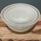 VTG Anchor Hocking/ Fire King-USA Oven Proof Set 4 Milk Glass Nesting Bowls