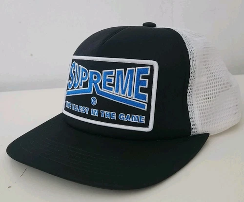 Casquette camionneur SS22 Supreme Illest dos maille 5 panneaux noir blanc
