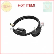 FIRMERST 1875W Low Profile Flat Plug 2Ft Extension Cord 14AWG 15A Black