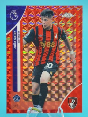 2025-26 Topps Chrome Premier League Julio Soler Red Geometric Refractor /5 #5 RC
