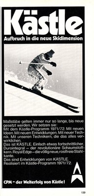 3w25405/ Reklame aus 1971   Kästle Skidimension
