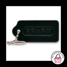 New COACH COACHTOPIA LEATHERWARE Hang Tag 2" Black Bag Charm Keychain Fob