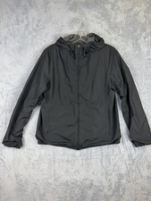 Uniqlo Reversible Hooded Jacket Grey/Black Lightweight Zip Coat Size S 