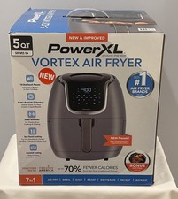 NIB PowerXL Vortex Air Fryer 5QT Digital Controls Bonus Grill Plate 7in1 NEW 