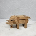 VTG Kumiki Wooden Elephant Interlocking 3D Puzzle Brain Teasers Japanese Signed