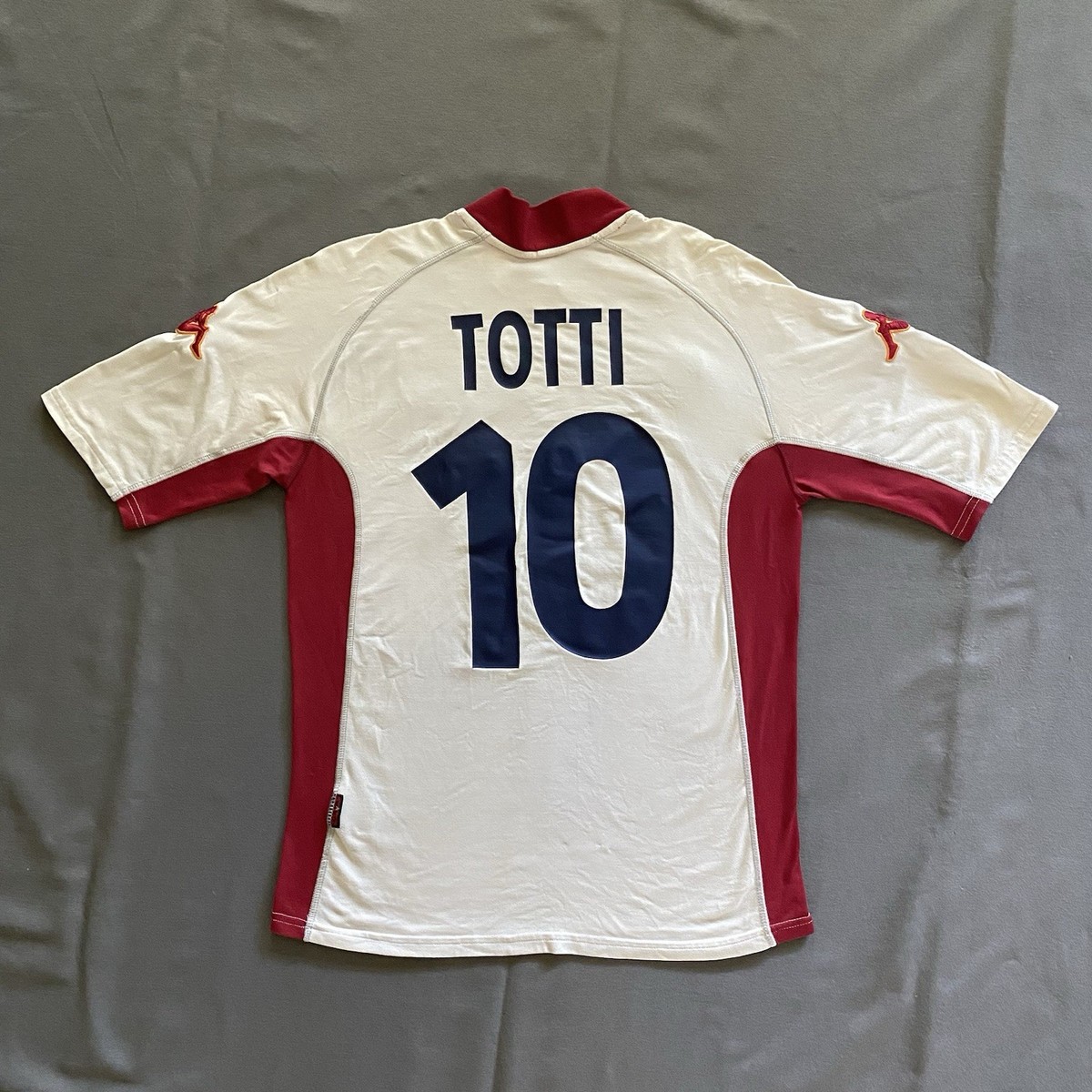 Vtg 2001-02 Kappa Francesco Totti AS Roma Soccer Jersey Mens Small