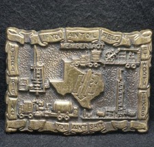 XC23123 VINTAGE 1978 IF YOU AIN'T OILFIELD YOU AIN'T SH T BRASS BELT BUCKLE