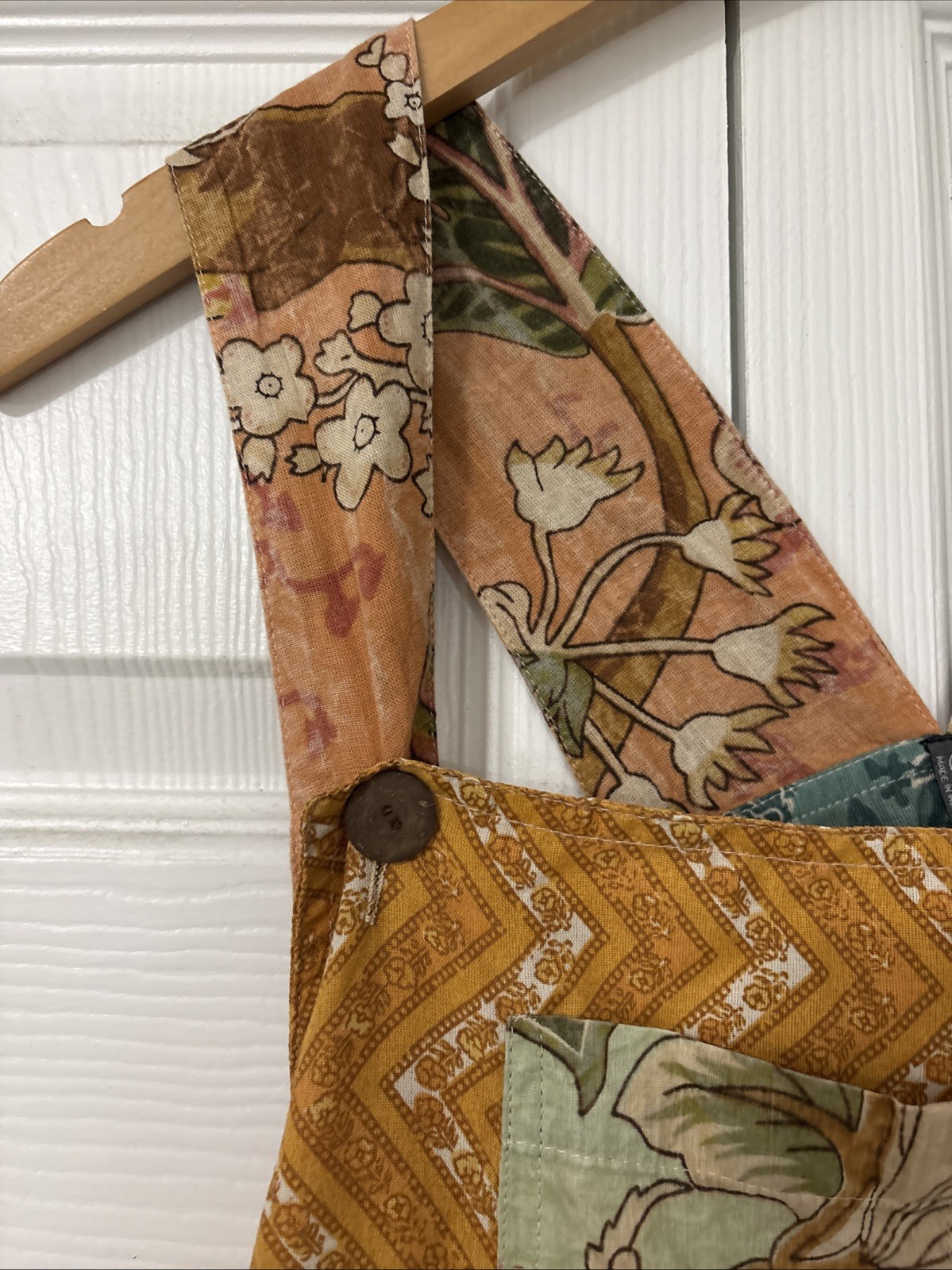 Blue Sky Patchwork Boho Overalls  Large Festival … - image 3