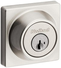 Kwikset 660SQT-S 660 Series Deadbolt Single Cylinder Keyed Entry - Nickel