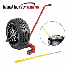 330 lbs Adjustable Tire Wheel Dolly Cart & Tire Bead Breaker For 6.5"-24.5" Tire