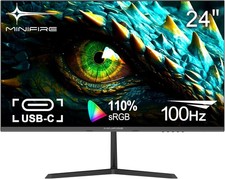 Minifire 24-inch USB-Type C Monitor, 1920x1080 Full HD, 100Hz, 4000:1 High Co...