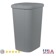 Touch Top Kitchen Trash Can 13 Gallon Slim Profile Spring Lid Garbage Bin New