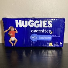 Huggies Overnites Baby Diapers - Extra Absorbent Size 6, 84 Count  Brand New 