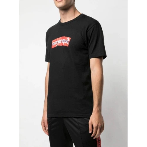 T shirt pull col rond noir manches courtes Supreme X Comme Des Garcons taille M