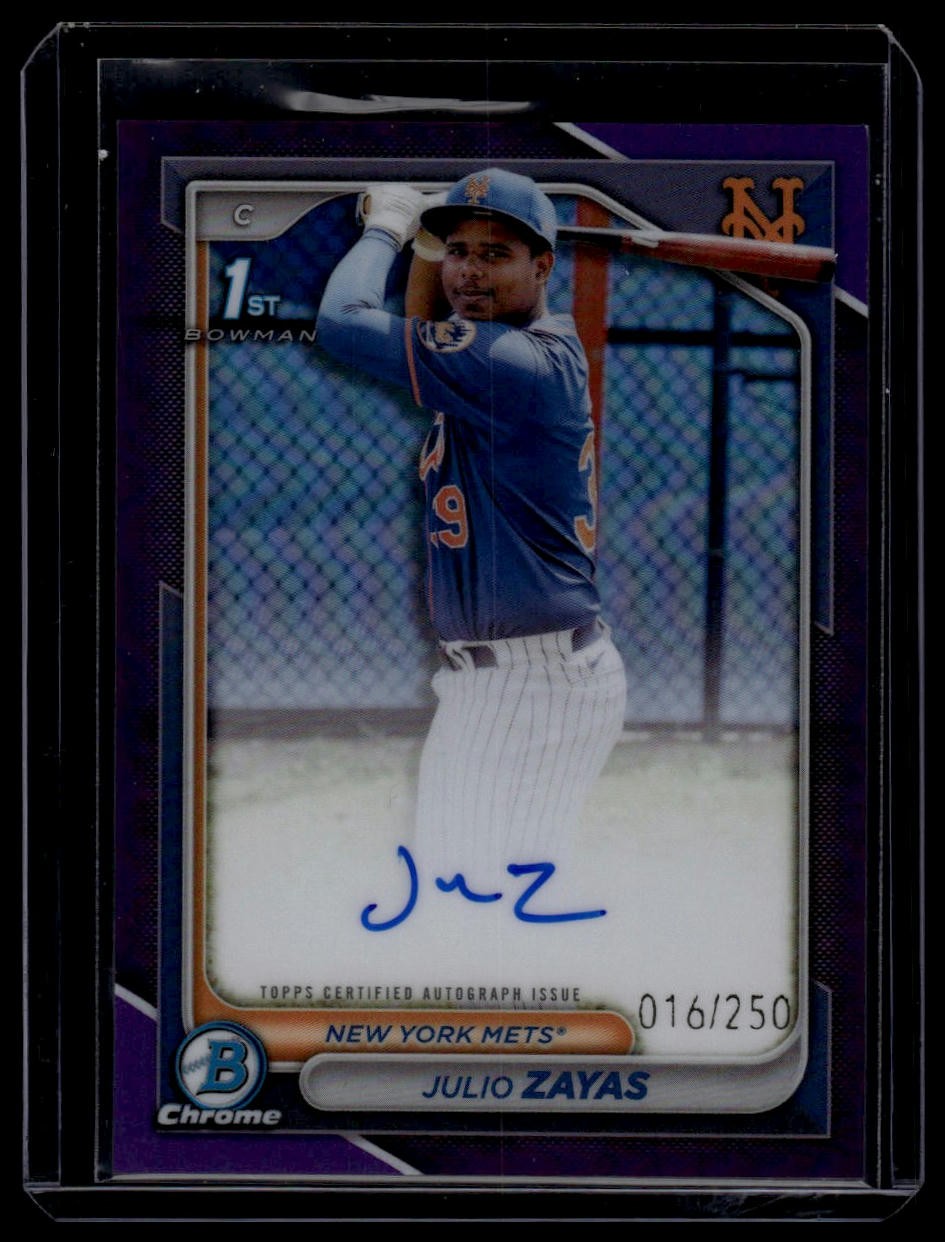 2024 Bowman Chrome #CPA-JZ Julio Zayas Auto Purple Refractors #/250