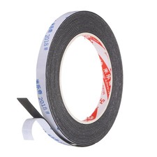 Sponge Rubber Foam Tape 3/8" W x 1/32" t x 16.4ft l Self Adhesive Black