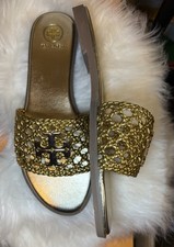 Tory Burch Women's Miller Metallic Wrinkled Leather Spark Gold size 37,38,39