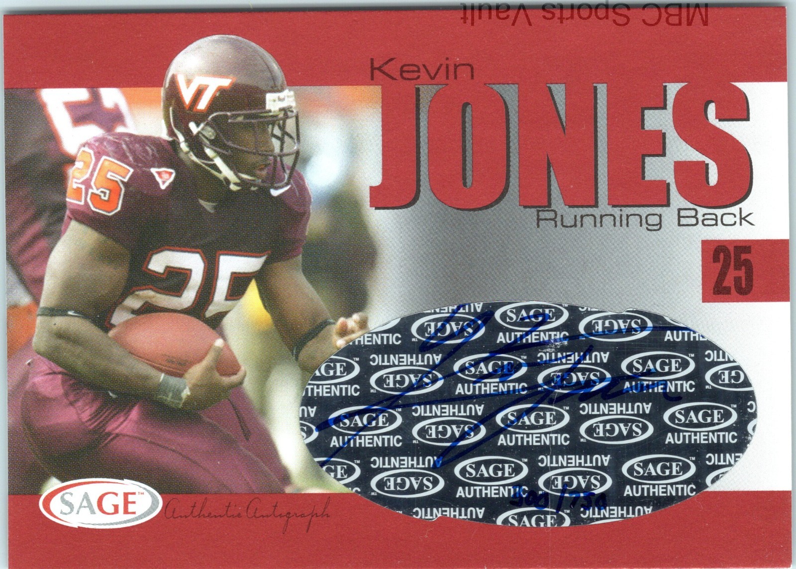 Kevin Jones SA-GE Autographs #A22 Red