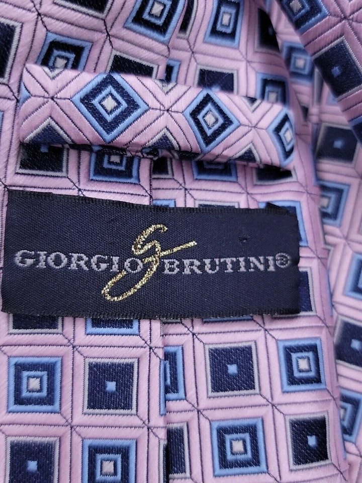 Corbata formal para hombre Giorgio Brutini 56"Lx3,5"W rosa/azul marino Foto 3 de 4