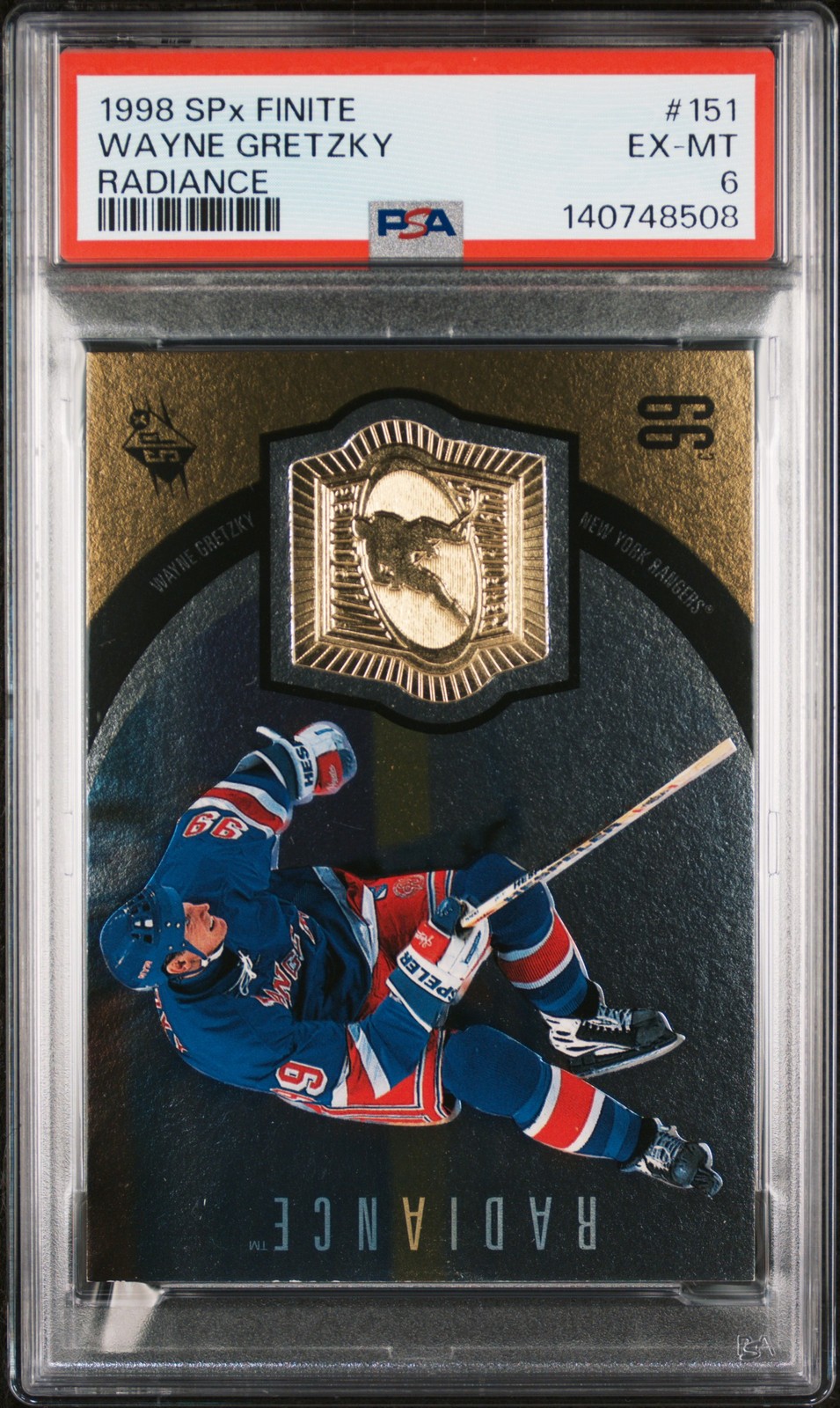 1998 SPX FINITE RADIANCE #151 WAYNE GRETZKY 754/875 PSA 6