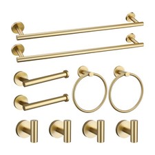 Bathroom Hardware Set 10 Piece Stainless Steel Towel Bar Set Towel Bar/Hook/Ring