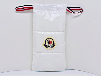 New Authentic Moncler Puffy White Sunglasses Pouch Silky Shiny 3.5 x 7 inch
