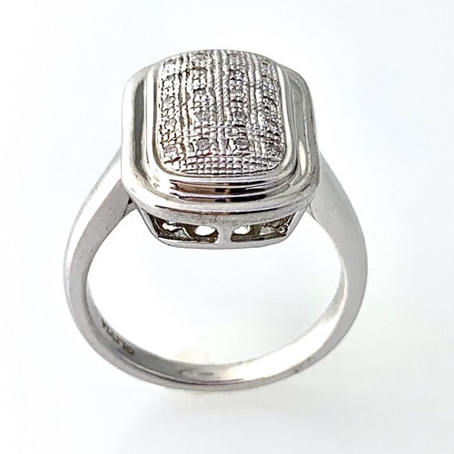 Sterling Silber Olivia Diamant rechteckiger Statement Ring Größe 7 - Bild 1 von 9