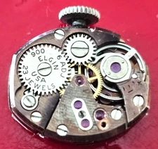 VINTAGE~ELGIN 900 6ADJ~23J USA WATCH MOVEMENT (RUNNING)