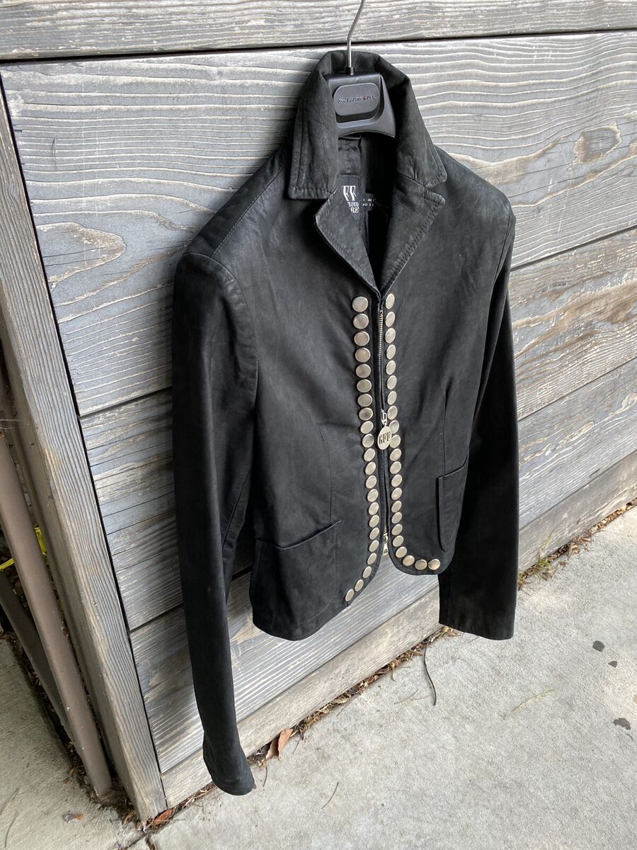Womens Vintage Black Leather Jacket GIANFRANCO FERRE Womens Vintage Black Leather Jacket GIANFRANCO FERRE