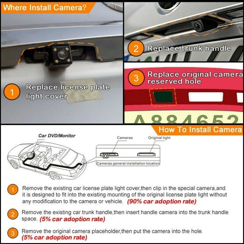 Car Rear View Backup Camera For Honda Pilot 2003 2004 2005 2006 2007 2008 new - Picture 8 of 10