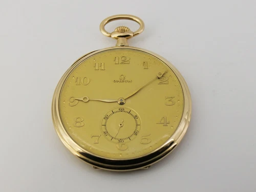 Omega Lépine Herren Taschenuhr in 585/-Gelbgold Kaliber 33,5 L !