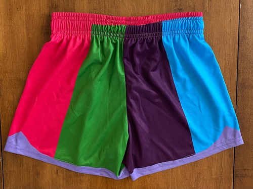 Womens ALPHA XI DELTA SORORITY COLORBLOCK ATHLETIC SHORTS Elastic Waist LARGE - Picture 8 of 11