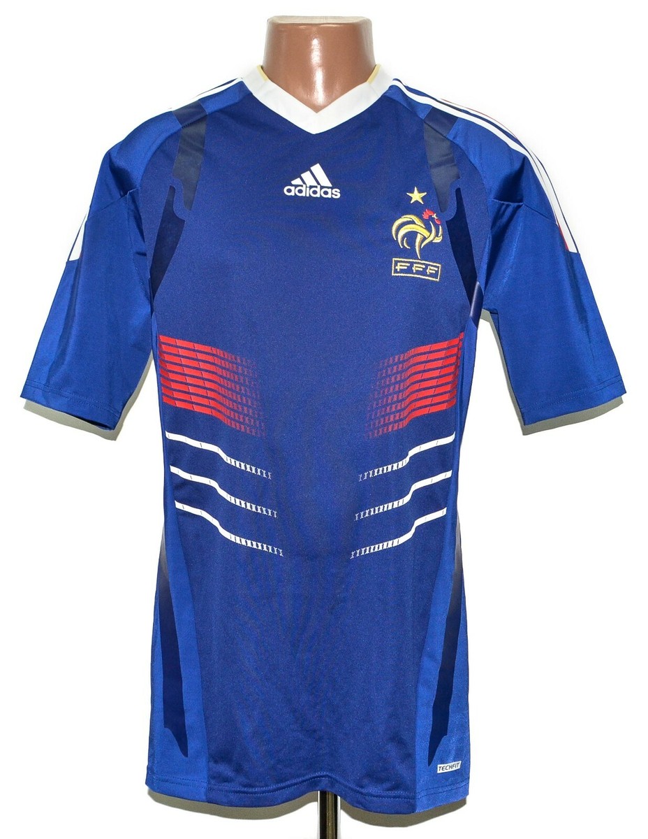 FRANCE PLAYER ISSUE 2009/2010 HOME FOOTBALL SHIRT ADIDAS TECHFIT