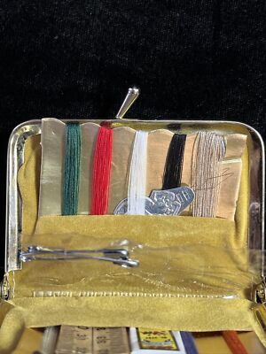 Vintage Gucci 1960s Gucci Stripe Travel Sewing Kit Red Ivory