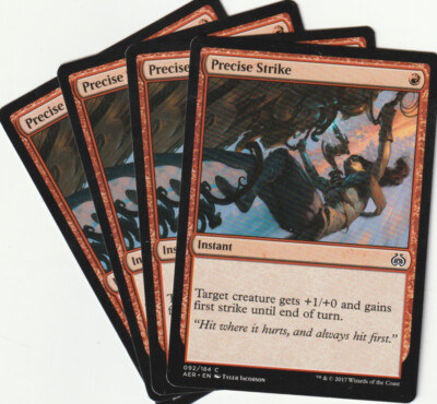   4 MAGIC The Gathering PRECISE STRIKE Red Instant PLAYSET AER/EN NM/EX