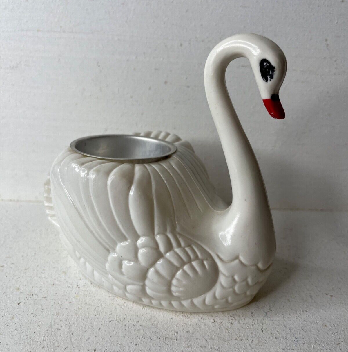 Vintage British Colony of Hong Kong Plastic Swan Tea Light Candle Holder