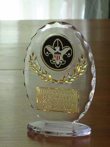 Boy Scout 7" Acrylic Award Trophy FREE custom engraving