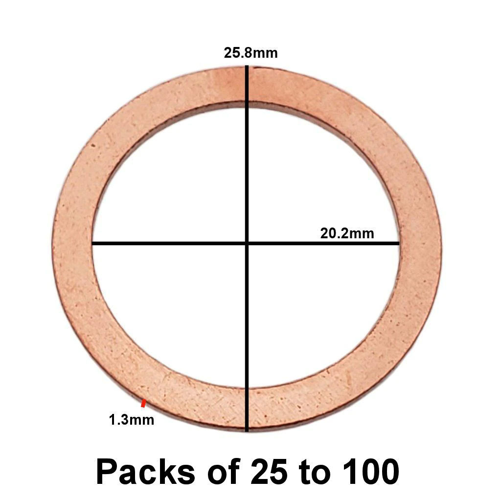 Drain Plug Gasket Fits Dorman 095-025 (i.d 20.2mm / O.d 25.8
